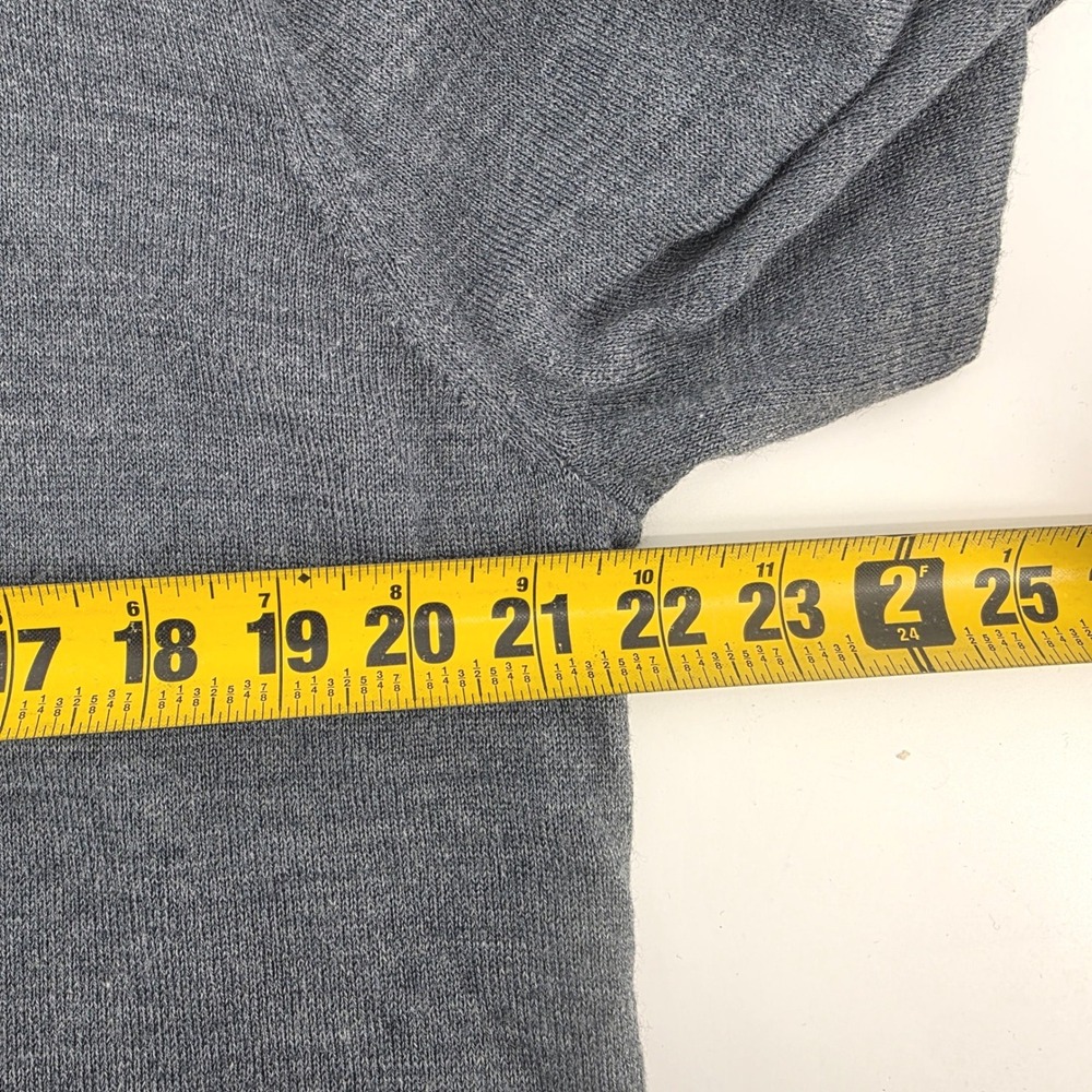J.Crew Mens Large Heather Gray Merino Wool Blend Quarter Zip Pullover Sweater - Picture 6 of 6